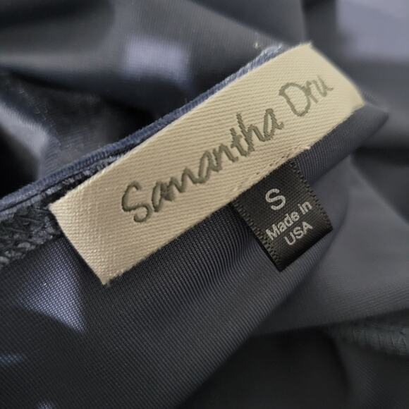 Samantha Dru Flare Jumpsuit Blue Wrap Belt Velour Velvet Wide Leg Pantsuit Small - Picture 7 of 15